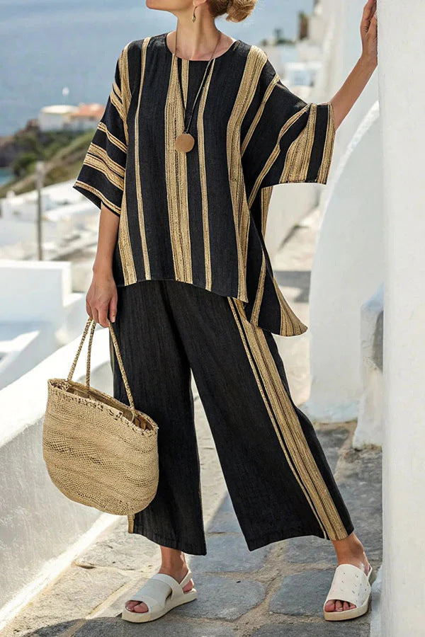 3D Print Batwing Sleeve Two-Piece Set – Loose T-Shirt & Straight-Leg Pants