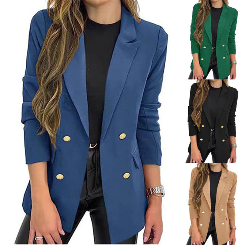 Casual Long Sleeve Lapel Button Autumn Coat