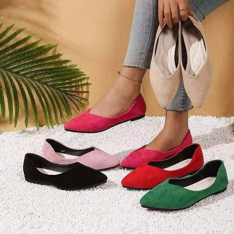 Women's Suede Pointed-Toe Flat Shoes