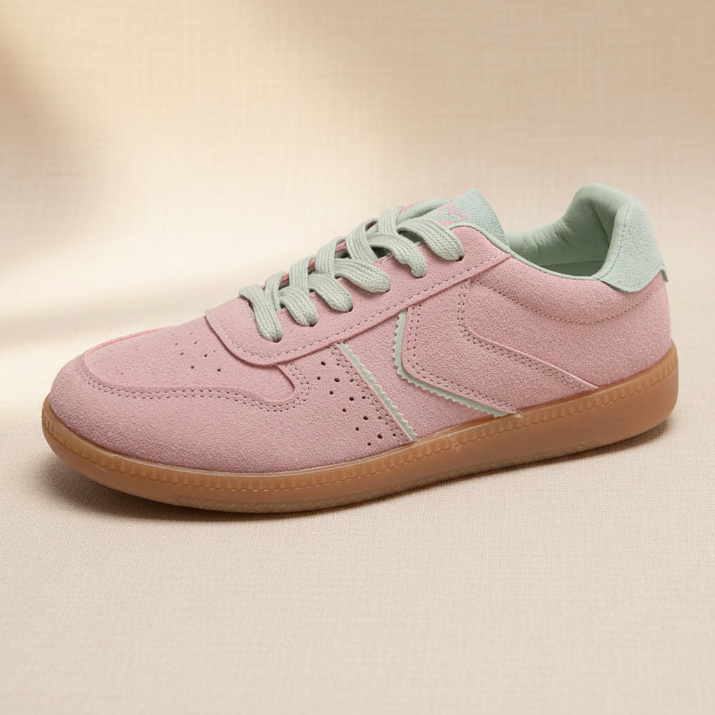Round Toe Lace-Up Sneakers – Casual Flat Mesh Shoes