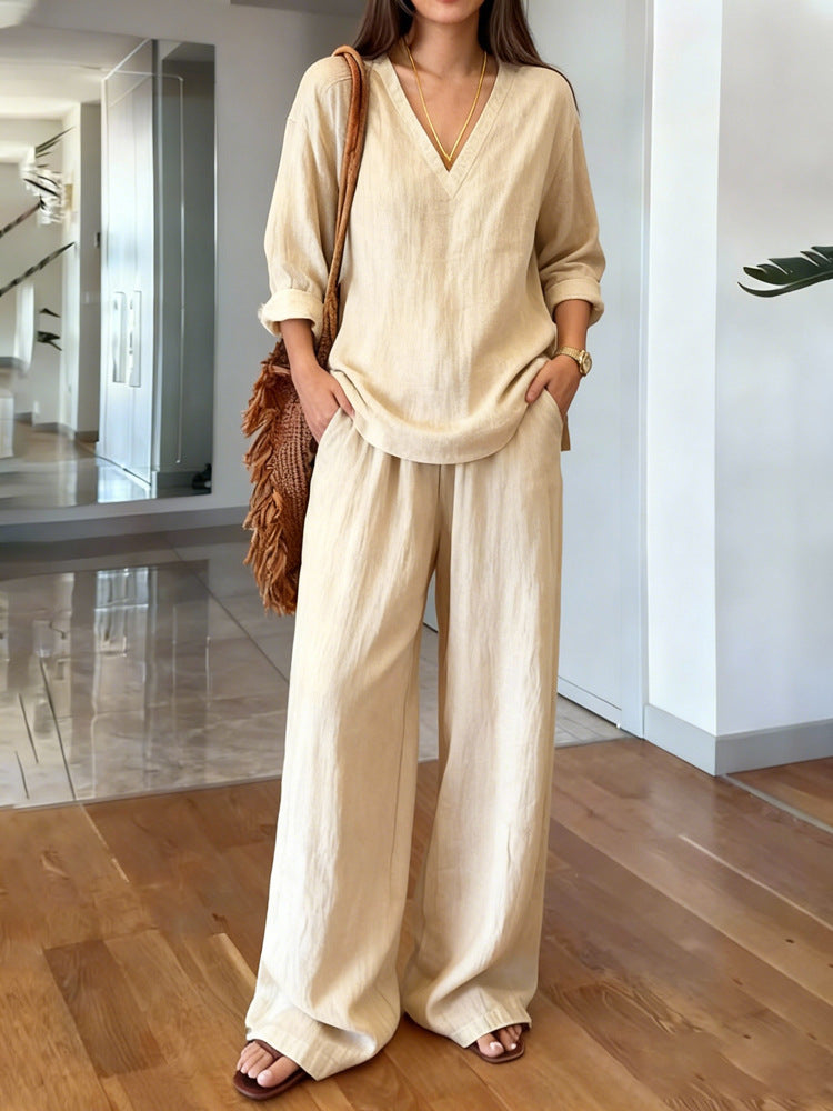 Long Sleeve Top & Full-Length Pants Two-Piece Set – 9 Colors S–3XL