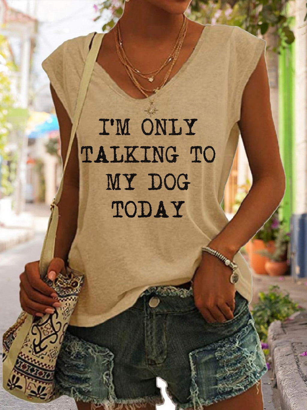 Women's V-Neck Printed Short Sleeve Loose Top – 14 Colors S–4XL