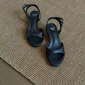Women's Minimalist Open-Toe Kitten Heel Slingback Sandals