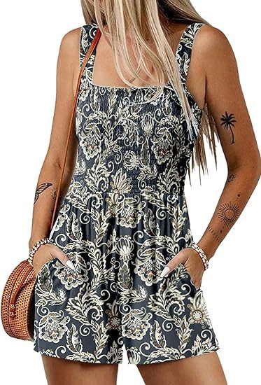 🌺 Floral Print Sleeveless Beach Jumpsuit
