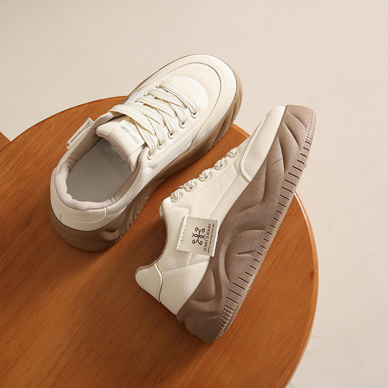 Color Block Height Increasing Sneakers – Lace-Up Low Top