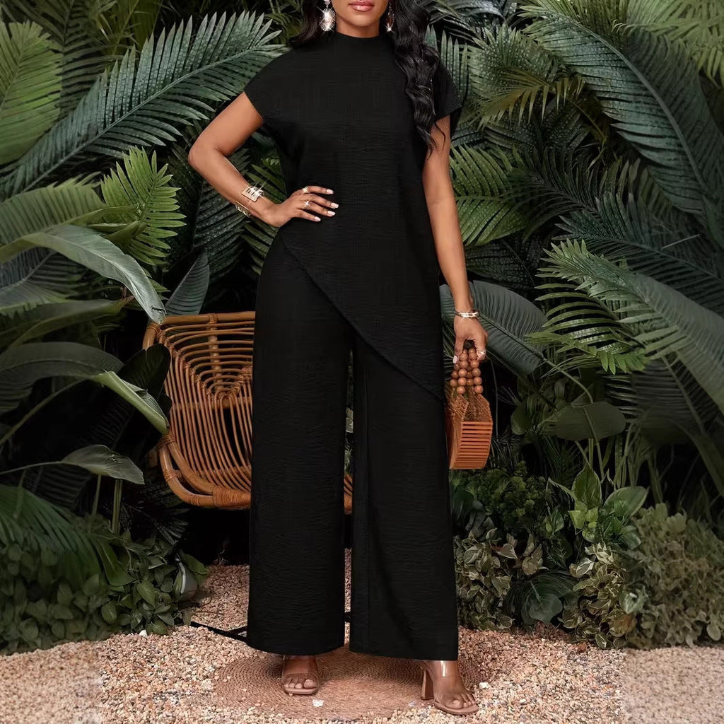Asymmetrical Sleeveless Top & Pants Set – Women’s Two-Piece