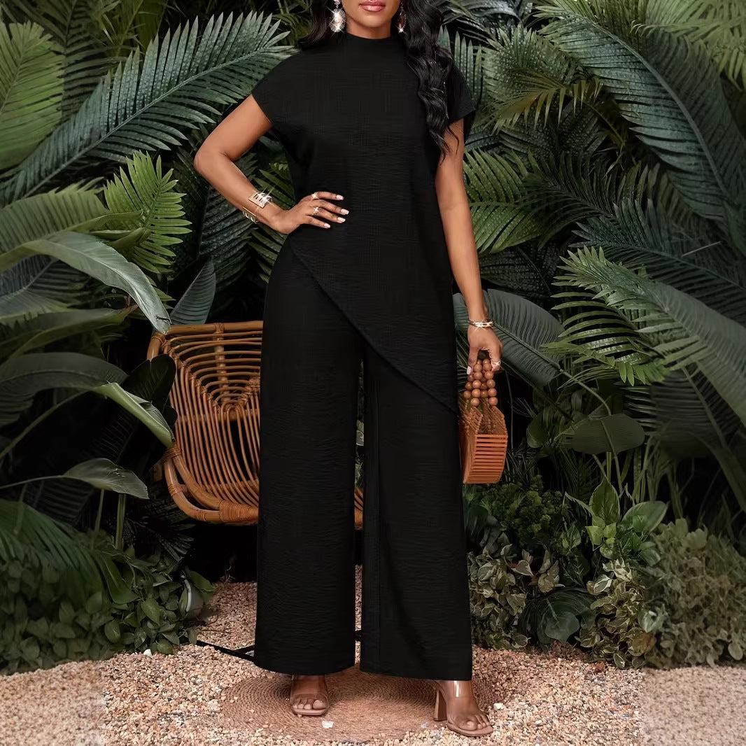 Asymmetrical Sleeveless Top & Pants Set – Women’s Two-Piece