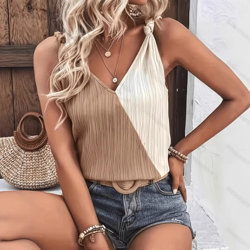 Women's Solid V-Neck Sleeveless Camisole Top