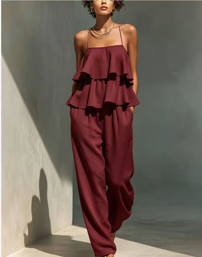 Women's Sleeveless Camisole Top & Casual Pants Set