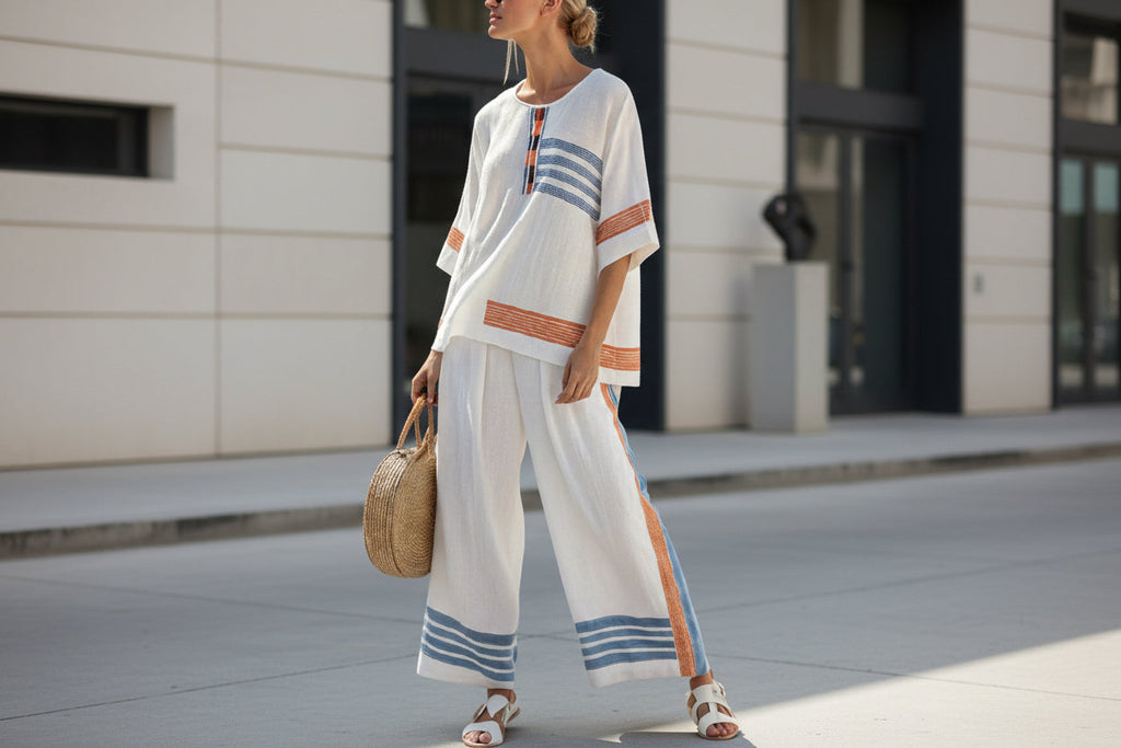 Women’s Beach Vacation Two Piece Set – Loose Summer Outfit