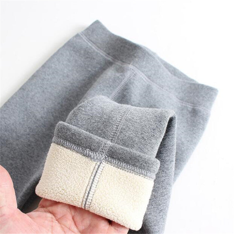 Girls Wool-Lined Thickened Winter Leggings