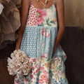 🌺 European & American Style Floral Art Print Sling Holiday Dress