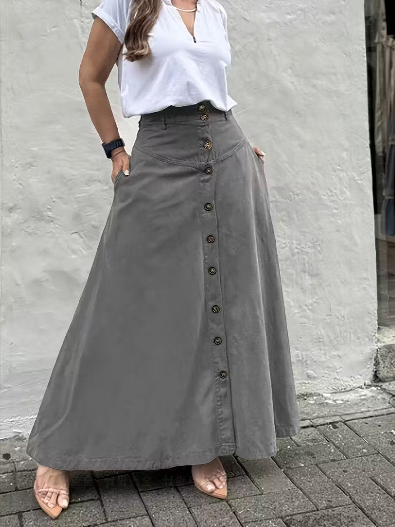 Women's Elegant High-Waist A-Line Skirt