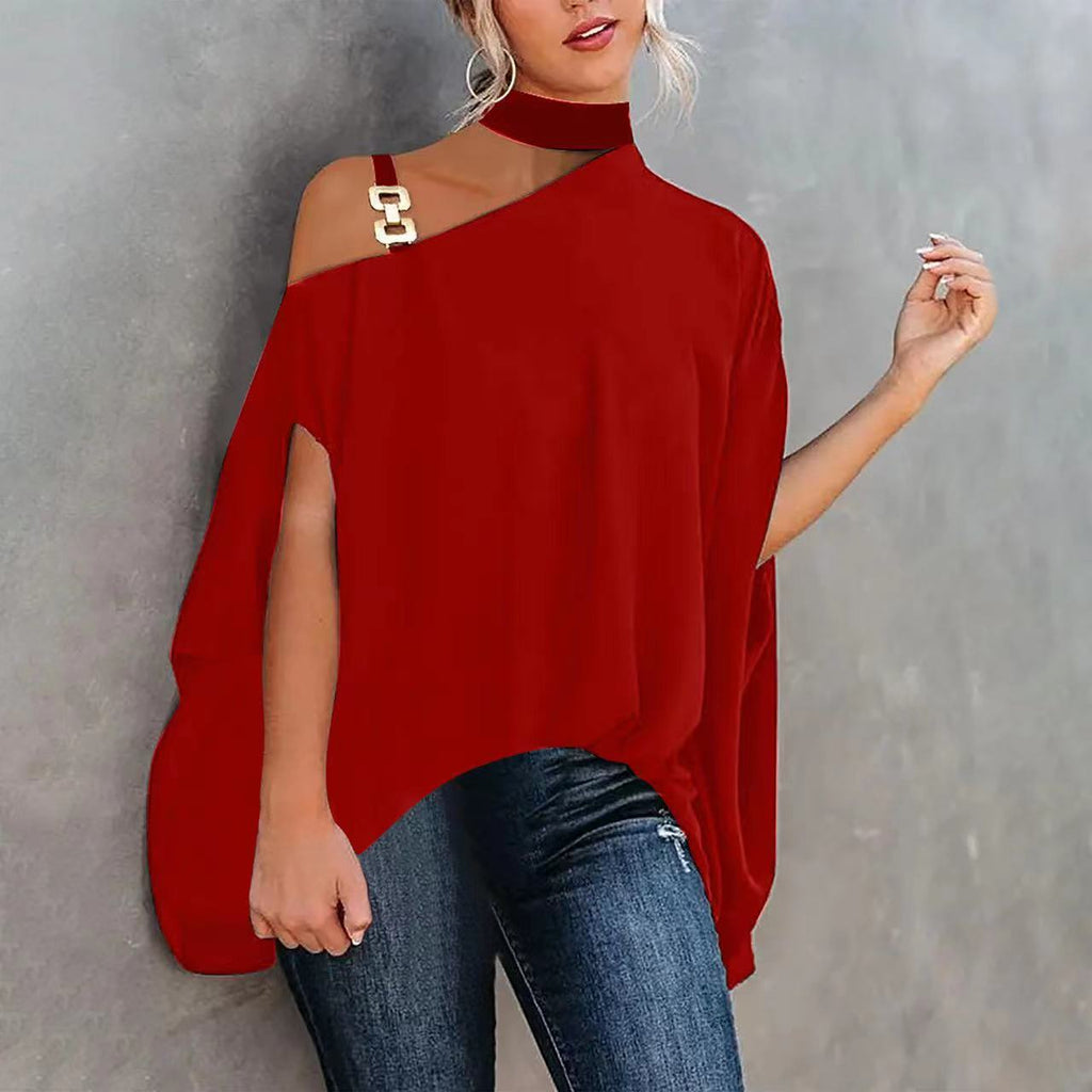 Women’s One-Shoulder Printed T-Shirt