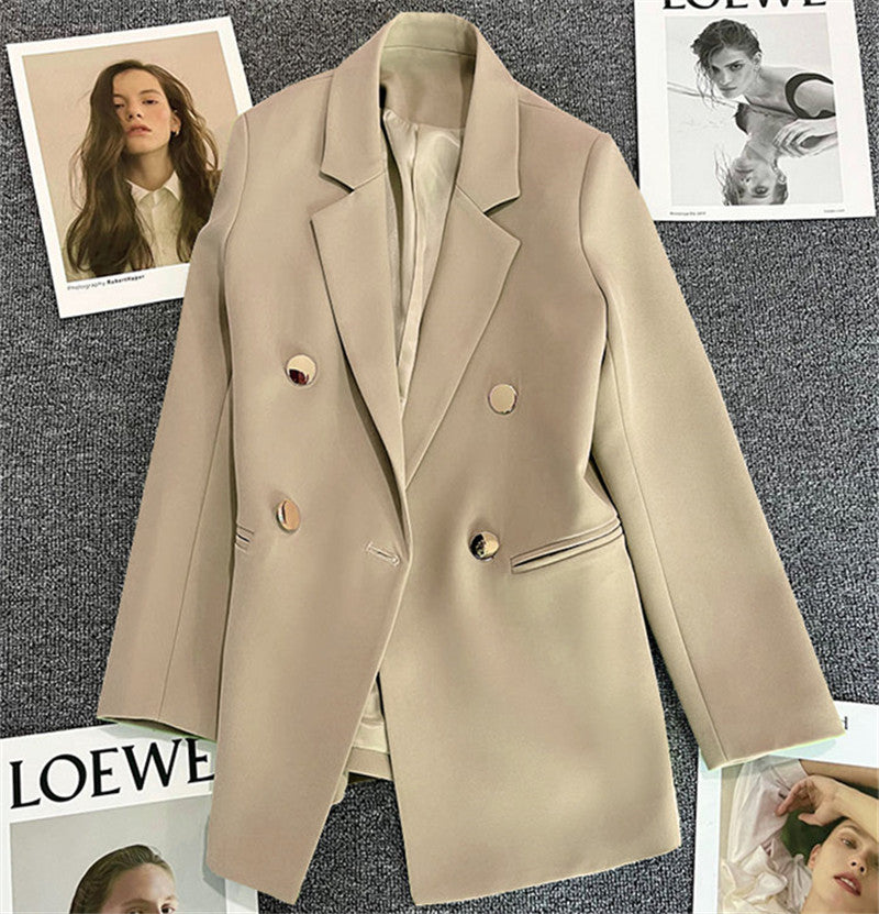 Women's Straight-Cut Blazer – Slim Fit Long Sleeve Suit Jacket
