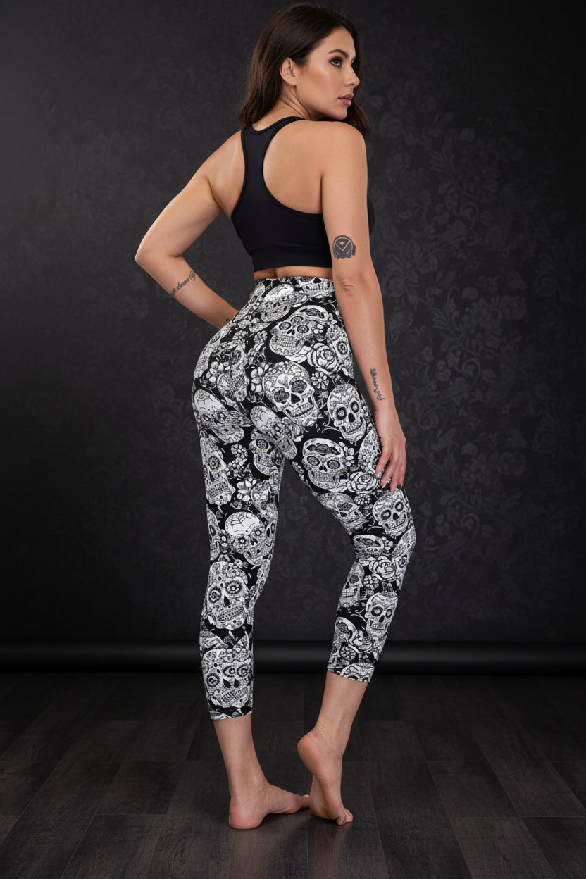 Cropped High-Rise Print Leggings – USA Flag Print Patriotic Workout Pants - 19 Styles