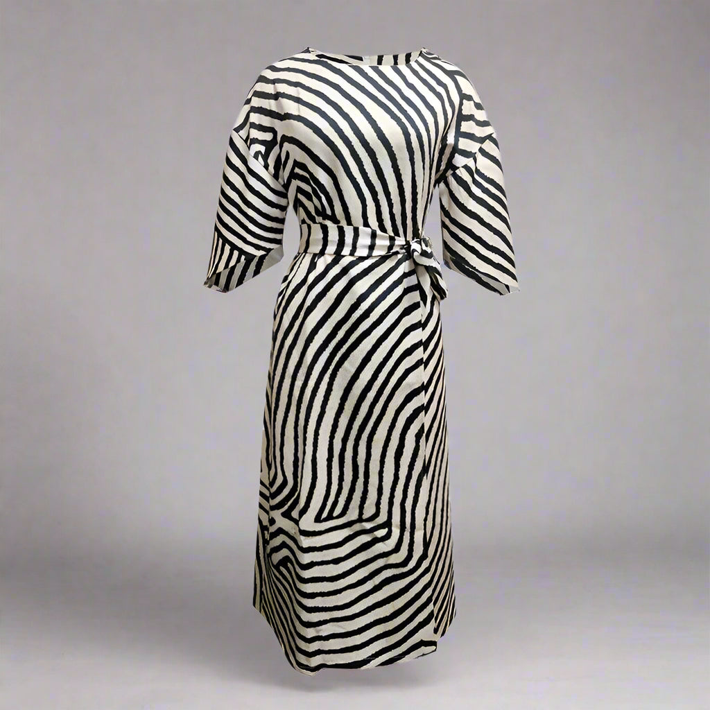 Geometric Print Batwing Sleeve Flowy Maxi Dress – 12 Styles, XS–XXXL