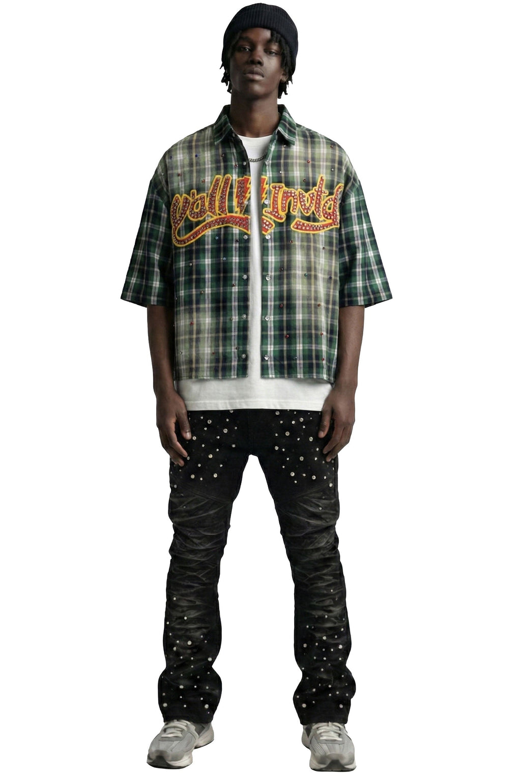 RAZE Washed Flannel Crop Top Button Down Shirt