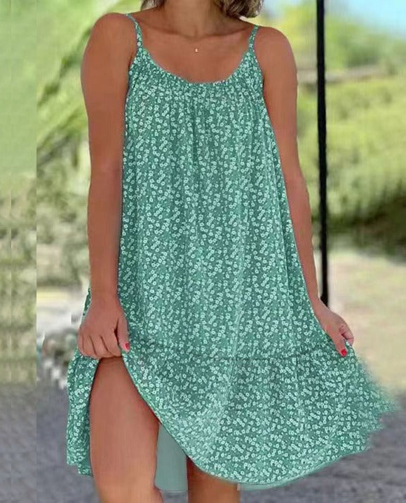 Boho Floral Sleeveless Cami Maxi Dress