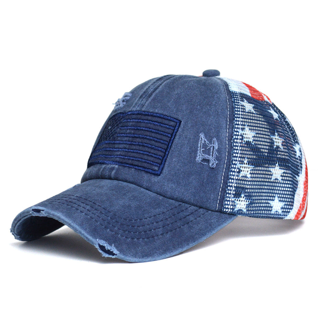 Women's Ripped Embroidered Baseball Cap – Breathable Dome Top Polyester Hat