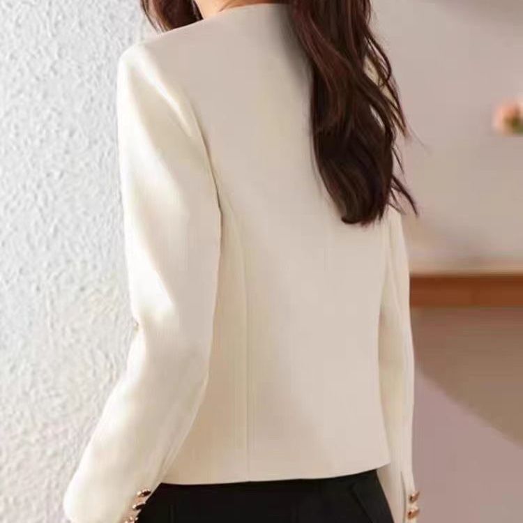 Women’s Cropped Crew Neck Jacket – Casual Lightweight Outerwear