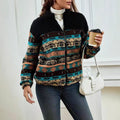 Women’s Double-Sided Plush Zip-Up Cardigan – Stand Collar Winter Jacket