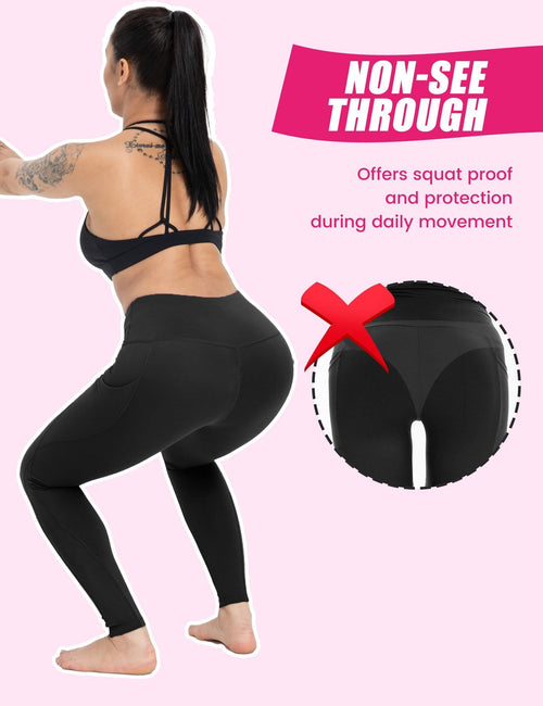 3-Pack High-Waisted Cropped Yoga Pants with Slanted Pockets