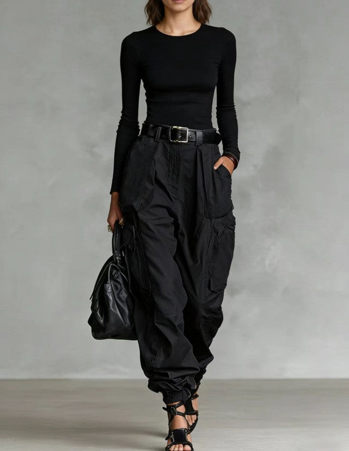 Women’s High-Waist Loose Fit Wide-Leg Casual Trousers