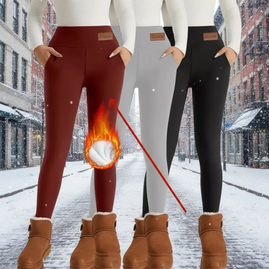 Women’s High-Waist Fleece-Lined Warm Leggings