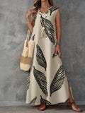Printed V-Neck Sleeveless High-Waist Maxi Dress | 3 Colors