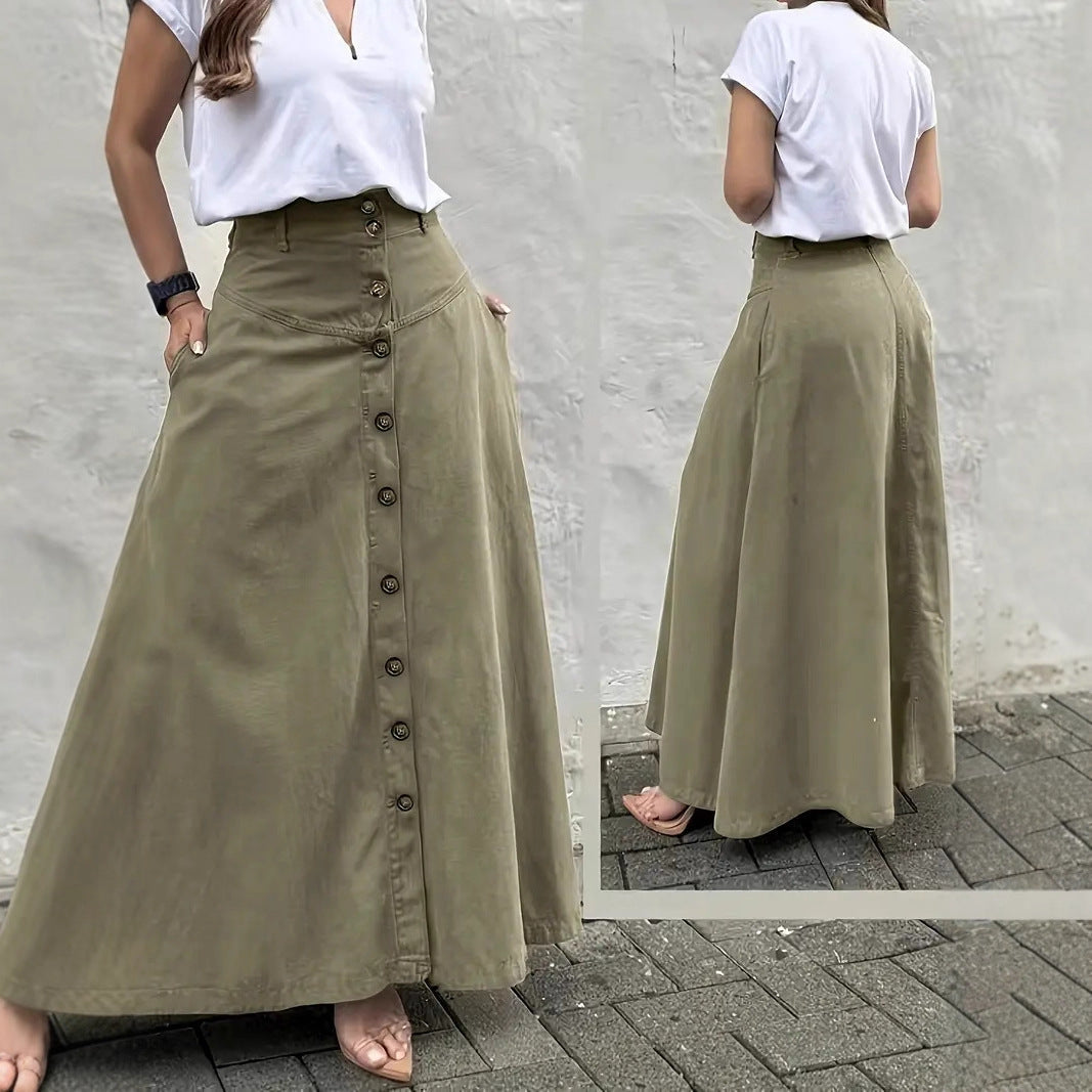 Women's Elegant High-Waist A-Line Skirt
