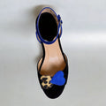 Women's French Retro Heart Appliqué Flat Sandals – Ankle Strap