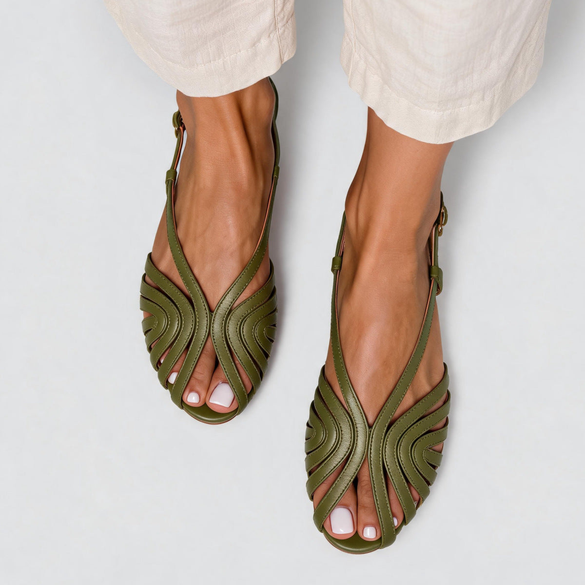 Low Heel Fish Mouth Strap Beach Sandals for Women – Casual Flat Buckle Sandal