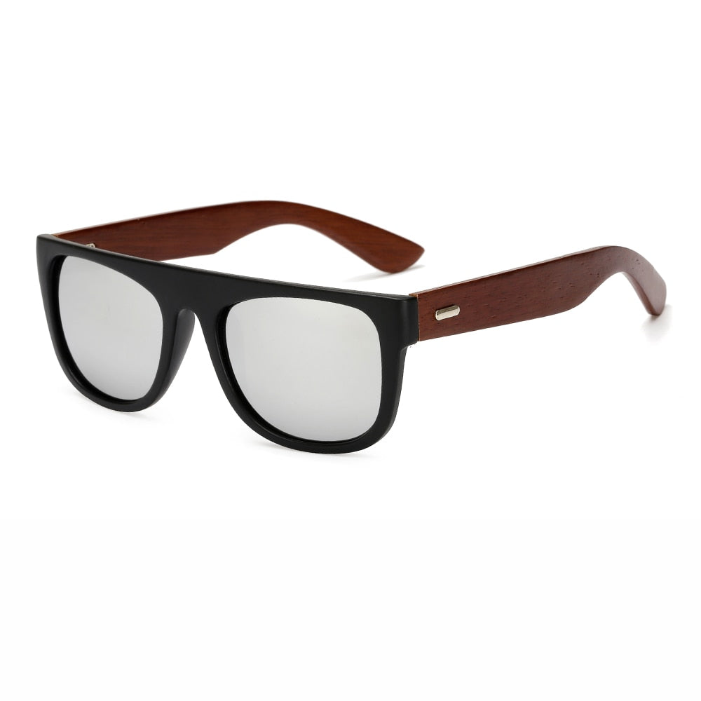 Bamboo Wooden Arms Sunglasses Men Women Black Sunglass
