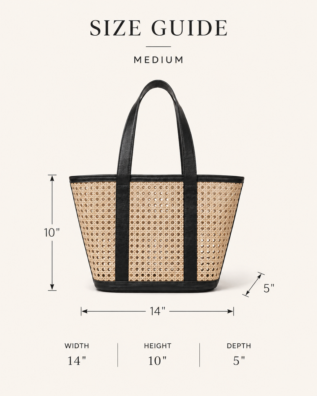 Raja Leather and Cane Carryall Bag
