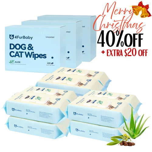 4FurBaby Dog & Cat Grooming Wipes, Plant-Based, Hypoallergenic, 400 Count