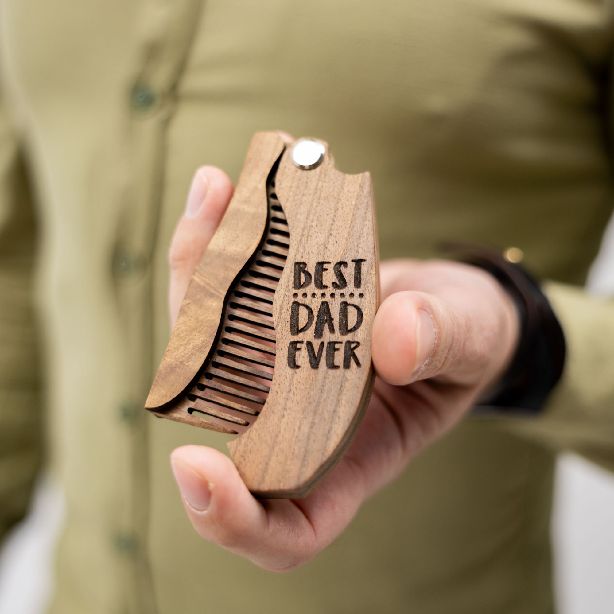 Wooden Beard Comb - Best dad ever