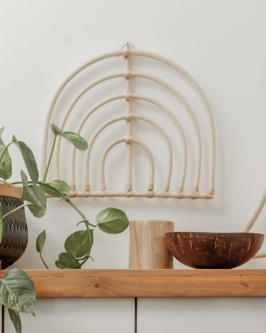 Rainbow Rattan Wall Decor