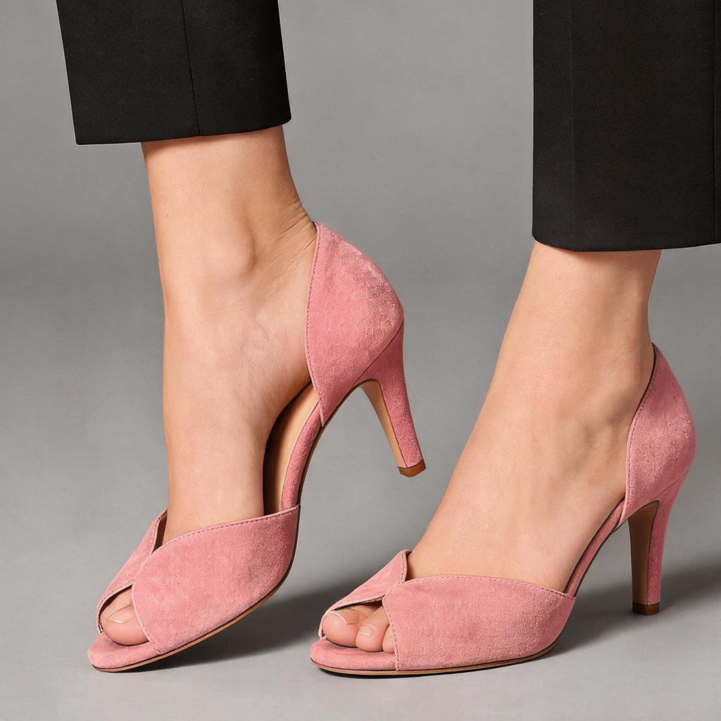 Golden fish mouth slim heel high-heeled open toed sandals for women