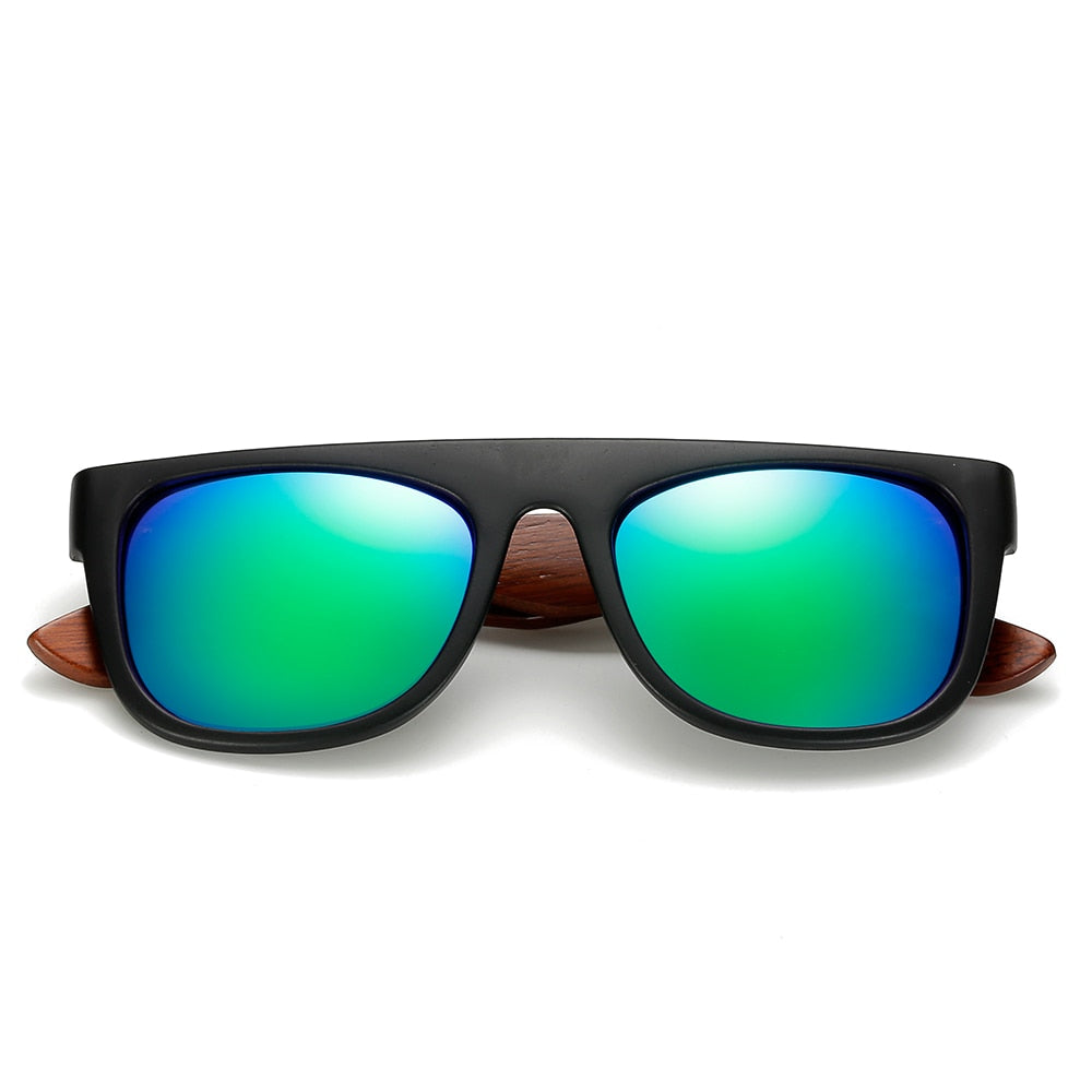 Bamboo Wooden Arms Sunglasses Men Women Black Sunglass
