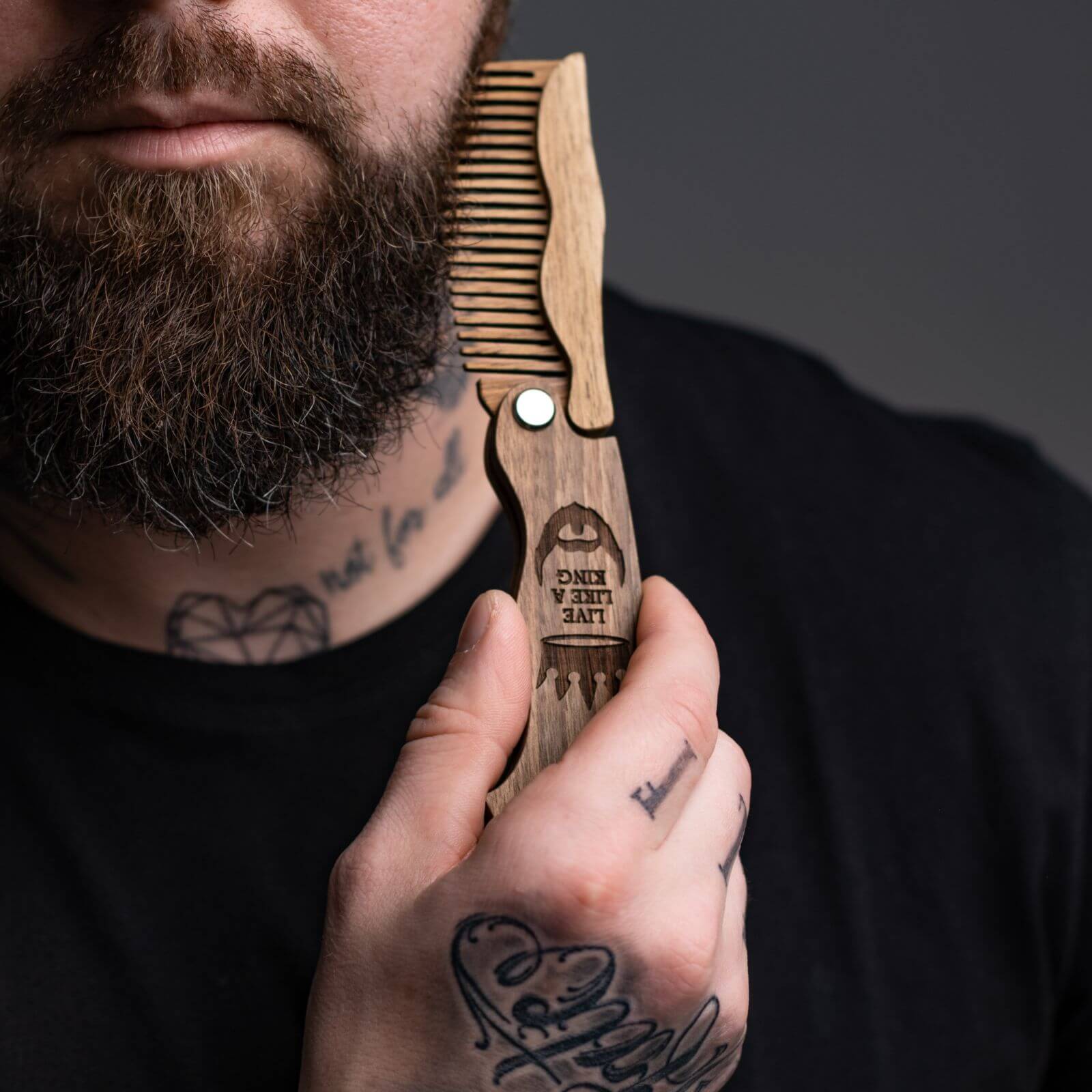 Wooden Beard Comb - Live Like a King