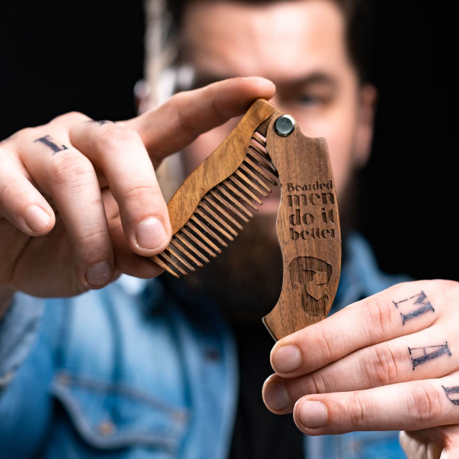 Wooden Beard Comb - Custom Engraving