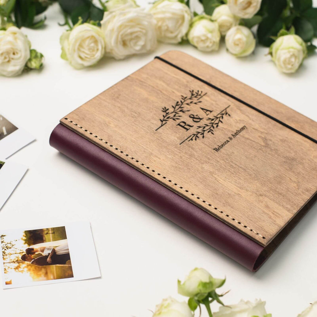 Wooden Album with Leather - Tenderness (vertical)