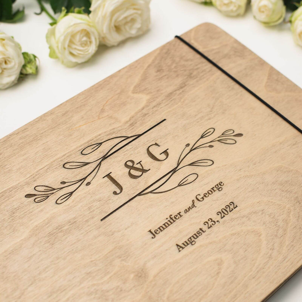 Wooden Album with Leather - Twigs (horizontal)