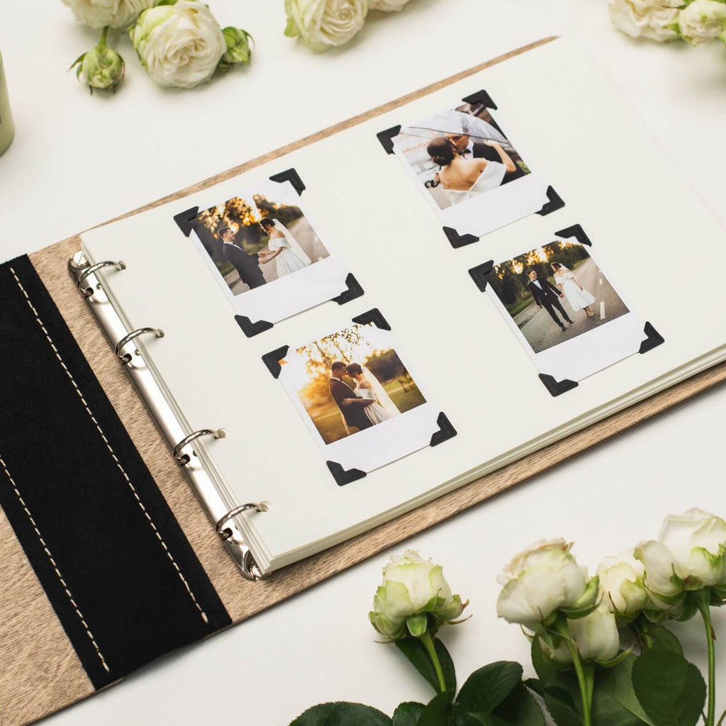 Wooden Album with Leather - Circle (horizontal)