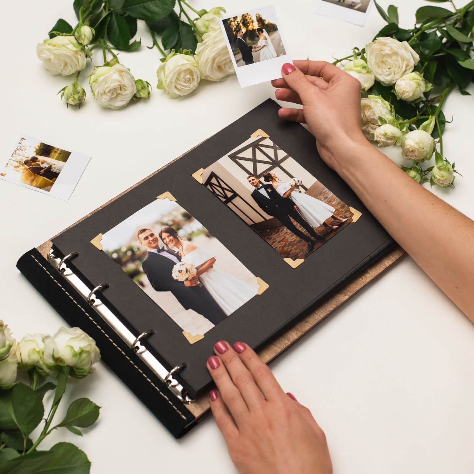 Wooden Album with Leather - Honeycomb (horizontal)