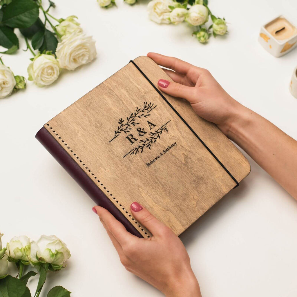 Wooden Album with Leather - Tenderness (vertical)