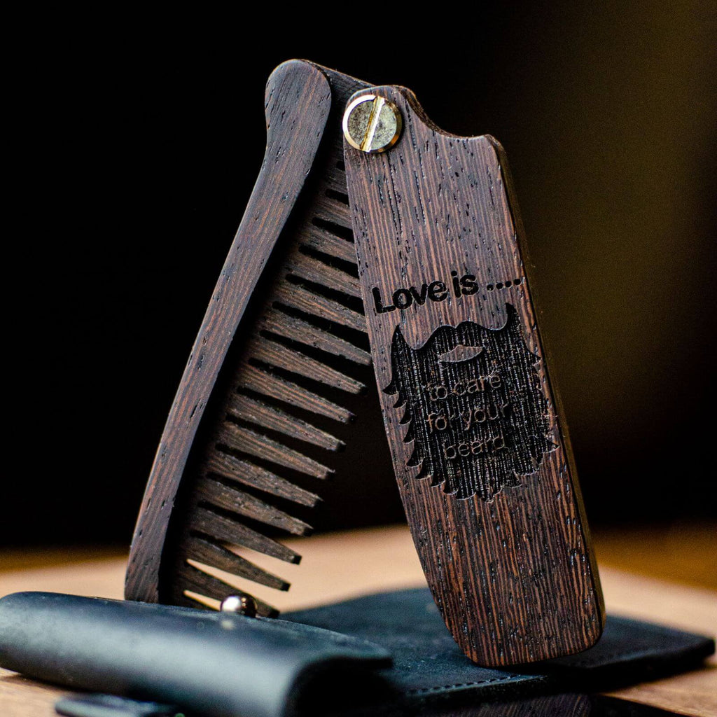 Wooden Beard Comb - Love is