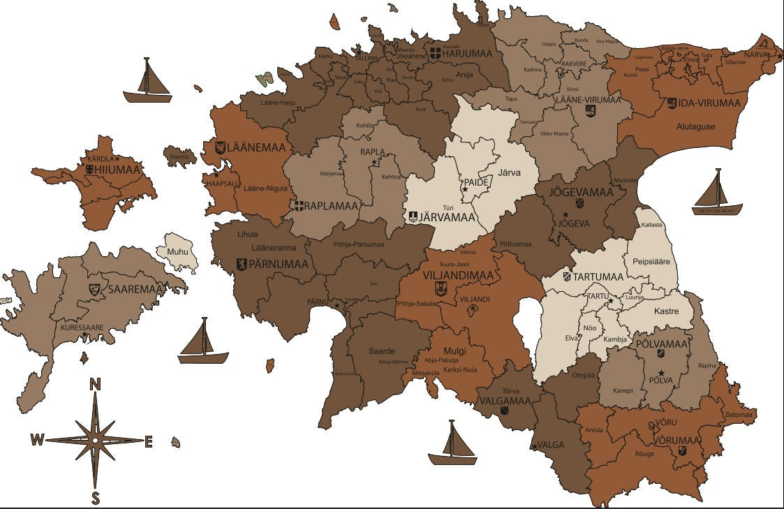 Estonia Wooden Map Design1