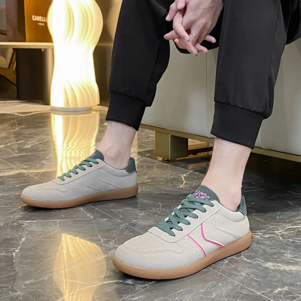 Round Toe Lace-Up Sneakers – Casual Flat Mesh Shoes
